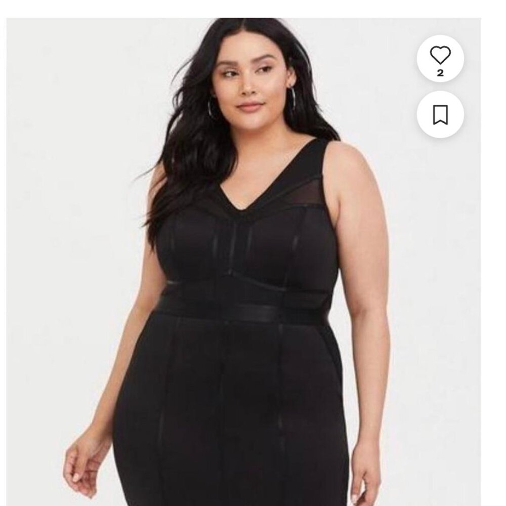 Torrid Size 1 (14) Mini Scuba Bodycon Dress in Black